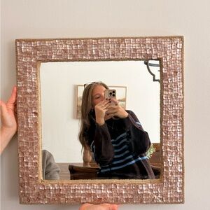 Pink Iridescent Vintage Mirror